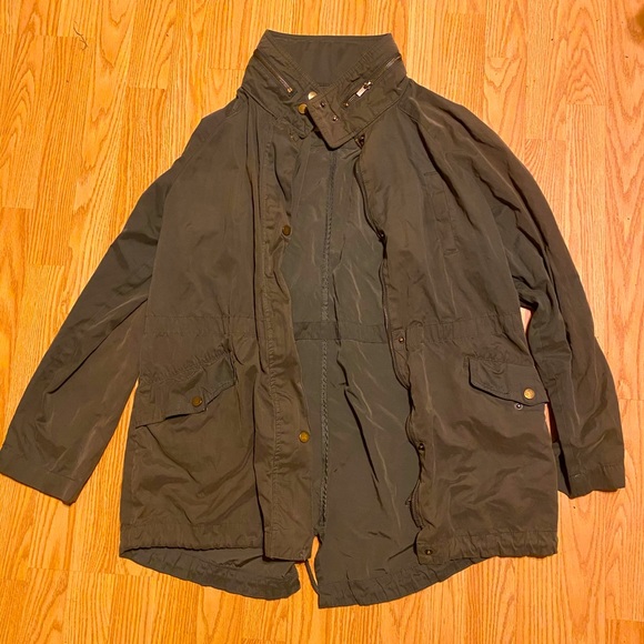 Cute army green jacket sz L - Picture 2 of 4